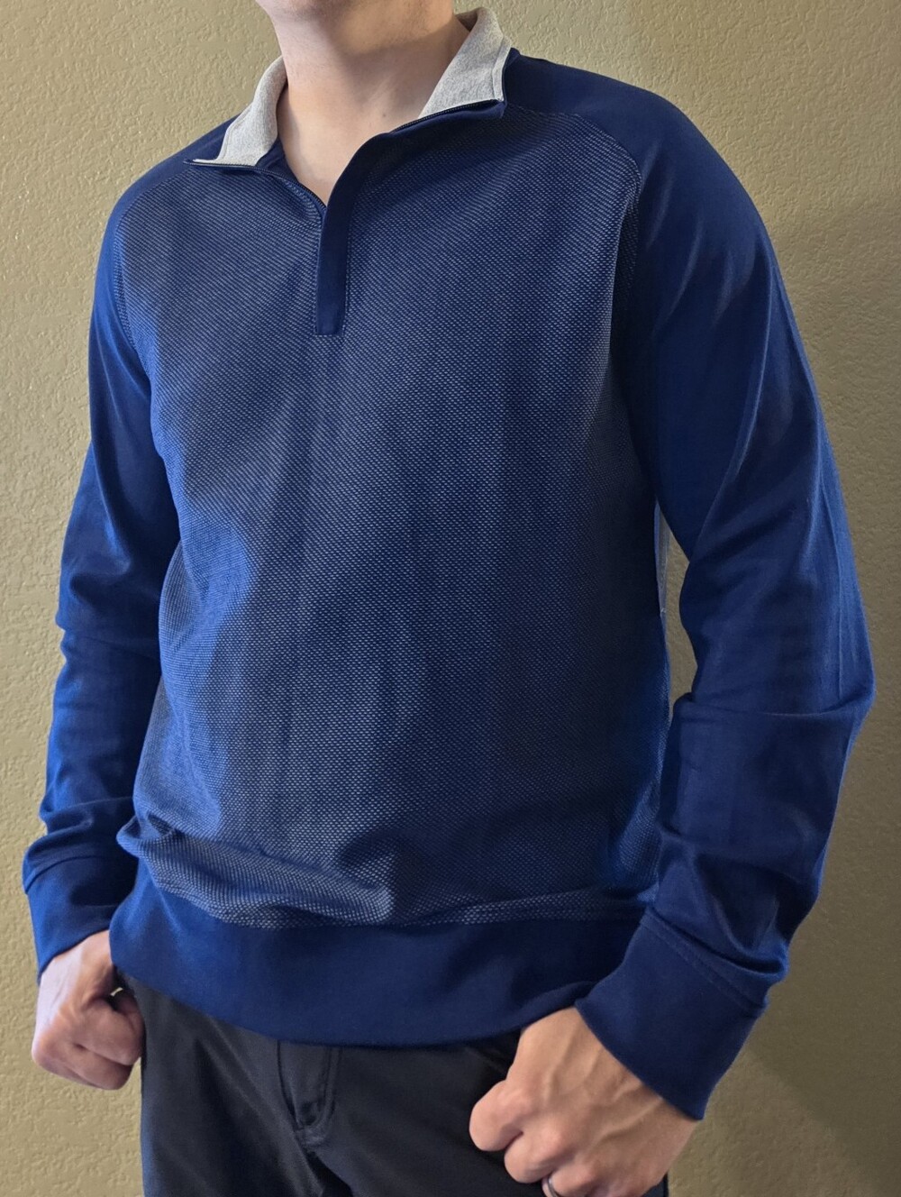 NWT St. John's Bay Performance Mens Mock Neck Long Sleeve Quarter-Zip Pullover